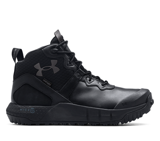Under Armour Micro G® Valsetz Mid Black Leather Waterproof Tactical Boots