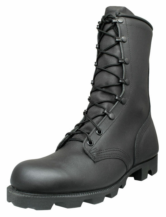 MCRAE 8" PANAMA Black Leather Boots